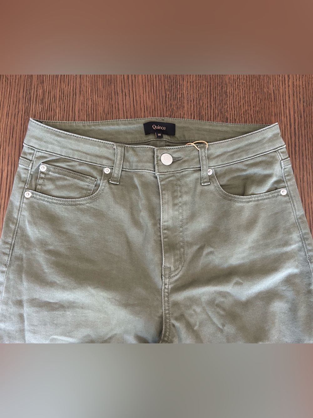 Quince Women’s High-Rise Jeans in Olive Green